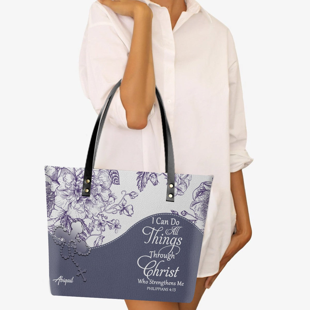 Personalized Christian Bible Verse Tote Bag