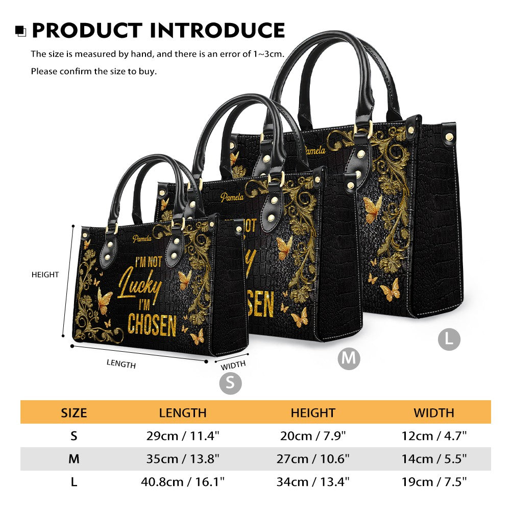 Personalized 'I'm Chosen' Christian Leather Handbag