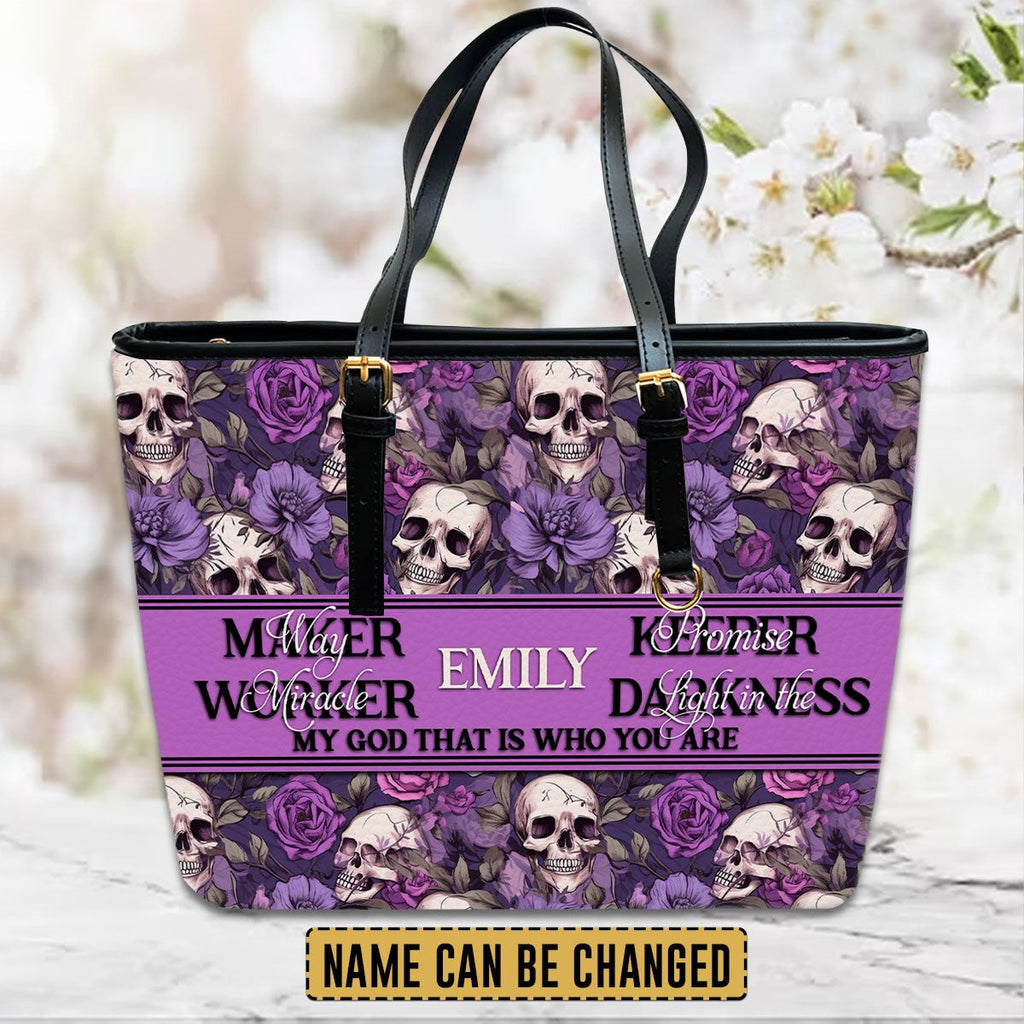 Personalized Christian Leather Tote Bag