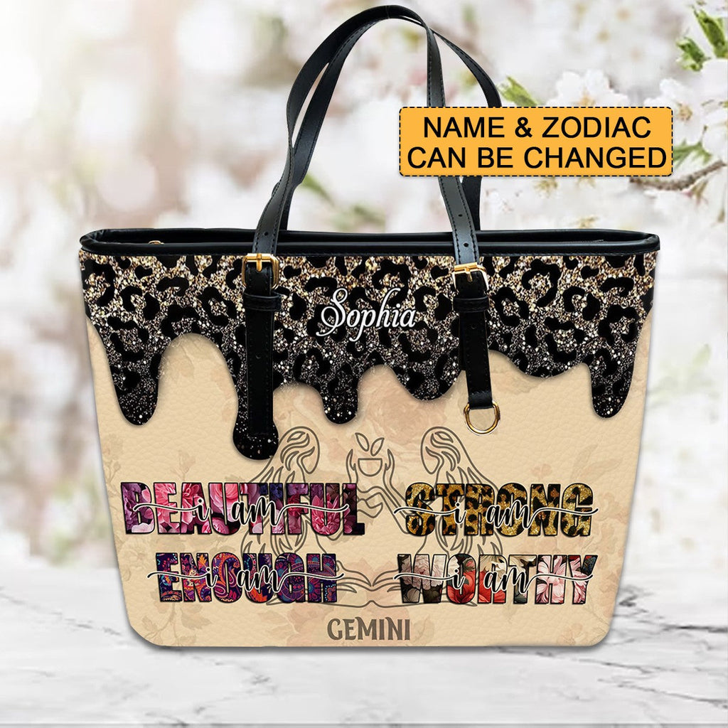 Personalized Zodiac Leather Handbag