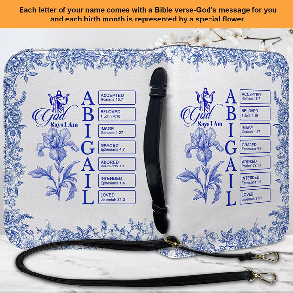 Personalized Name & Birth Flower Bible Cover