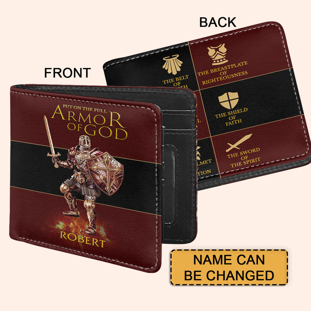 Personalized Armor of God Men's Leather Wallet