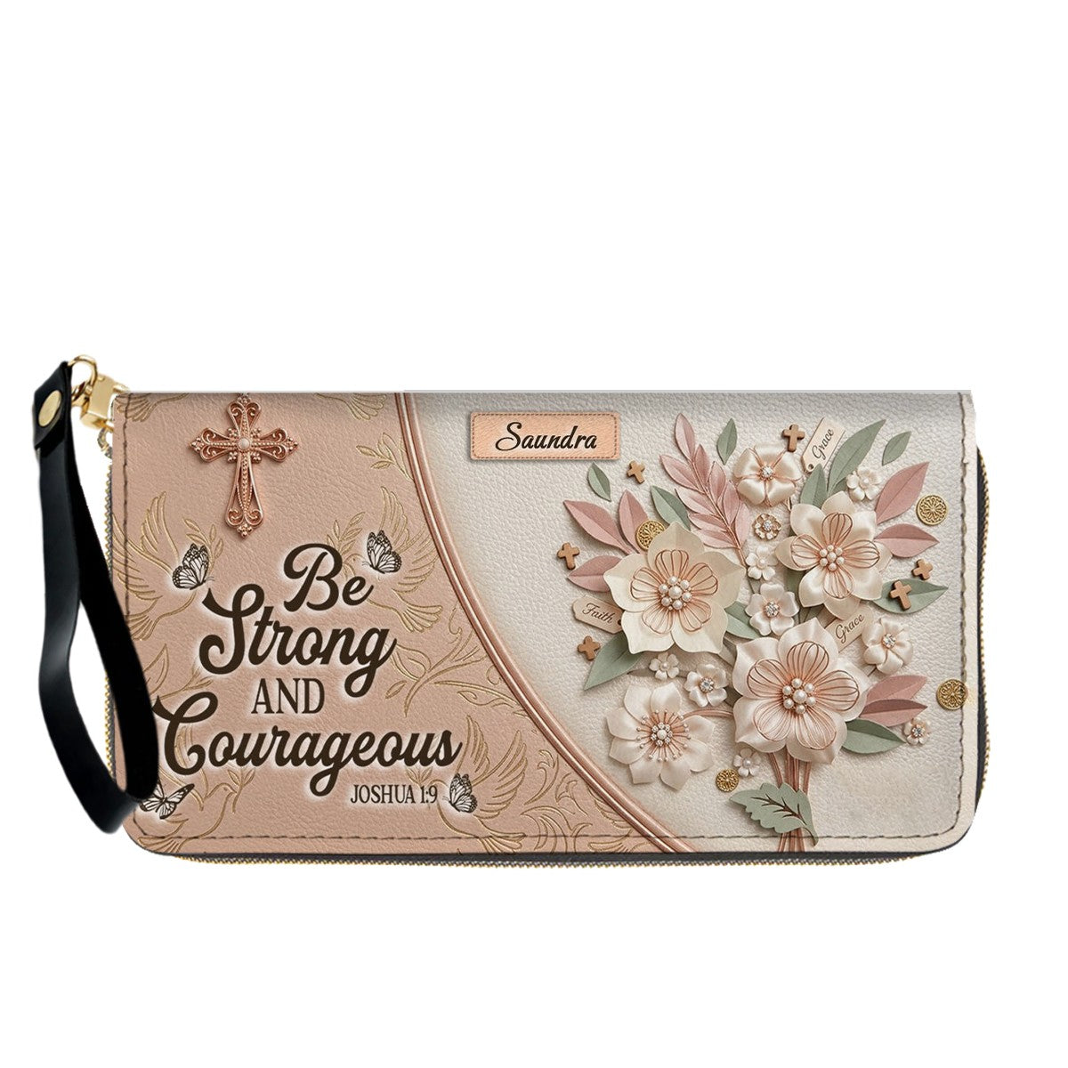 Personalized Beige Cross Handbag & Wallet Set