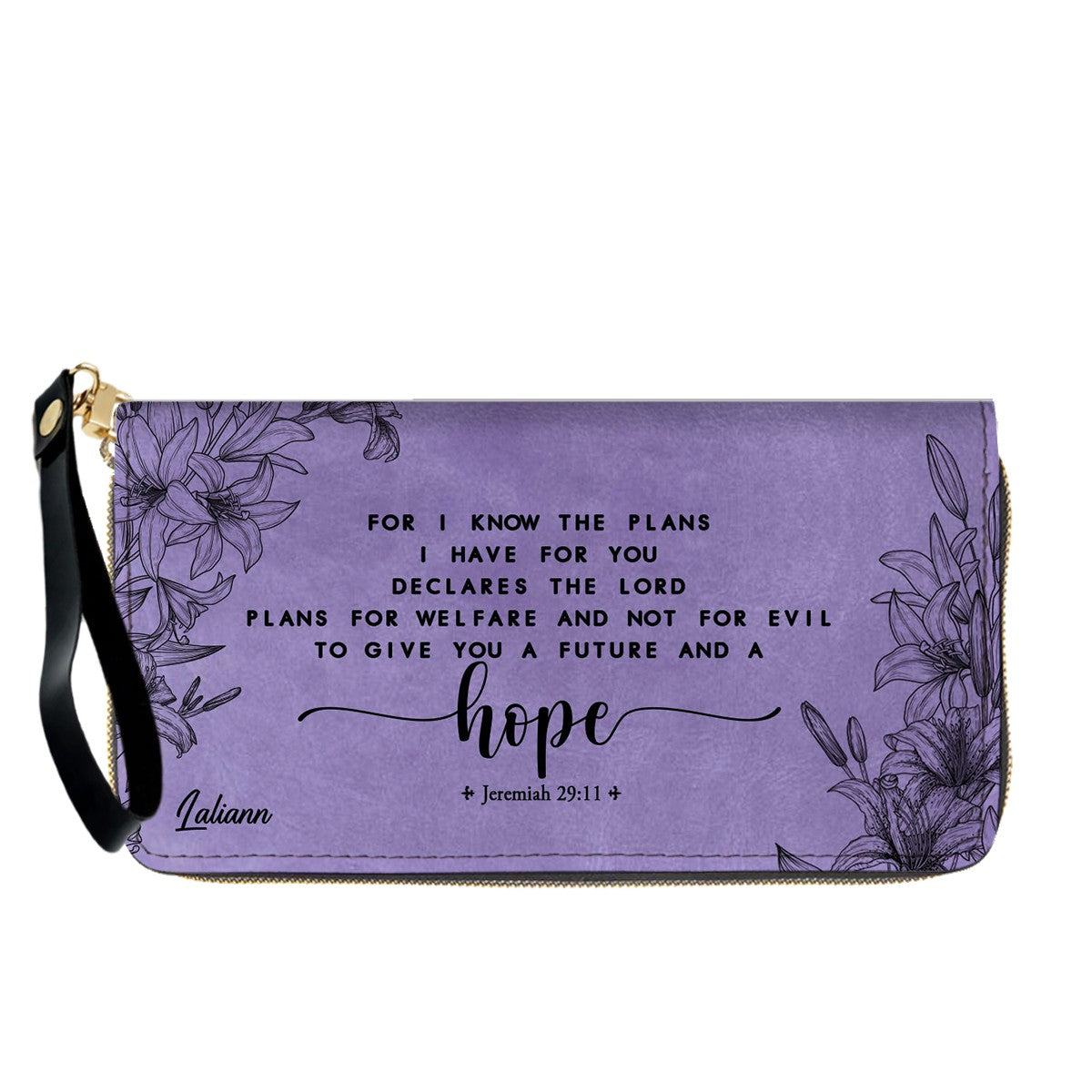 Personalized Purple Bible Verse Leather Handbag