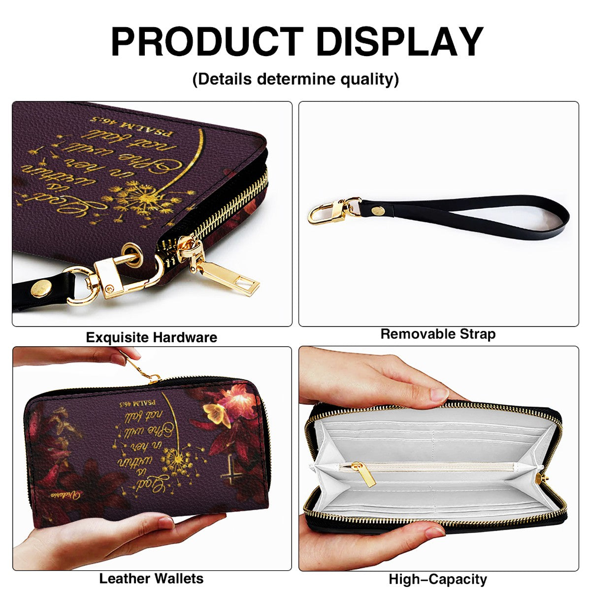 Personalized Bible Verse Leather Handbag Set