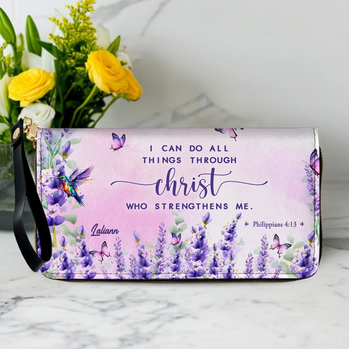 Custom Christian Leather Handbag & Matching Wallet