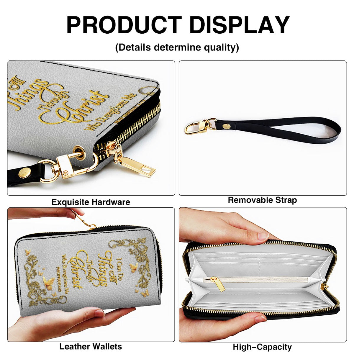 "I Can Do All Things" Leather Tote & Wallet Set