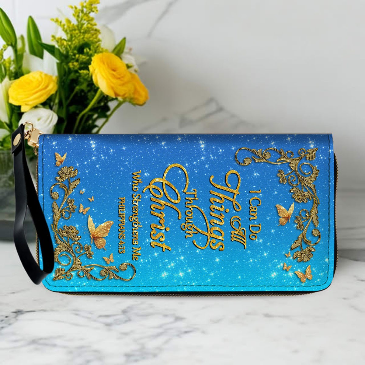 Personalized Christian Leather Tote Bag Set