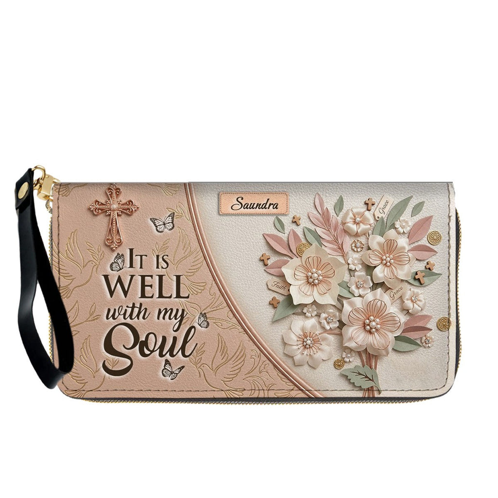 Personalized Beige Cross Handbag & Wallet Set