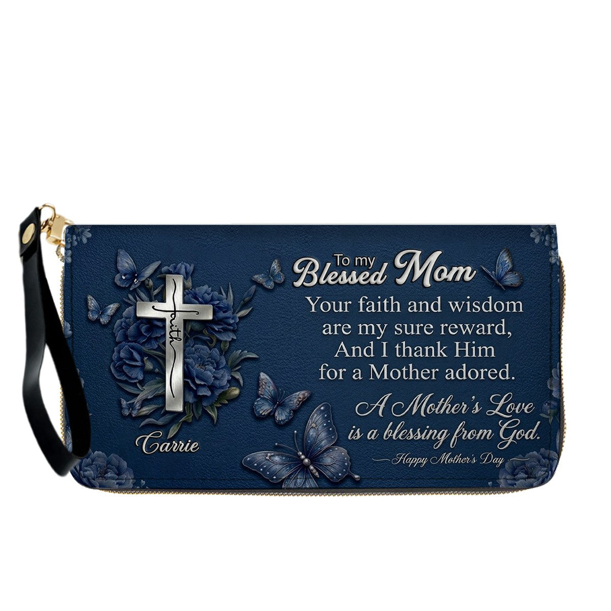 Personalized Blessed Mother Leather Handbag