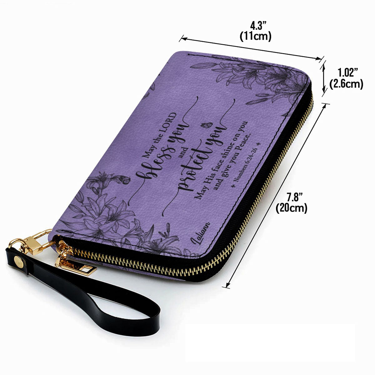 Personalized Purple Christian Leather Bag Set