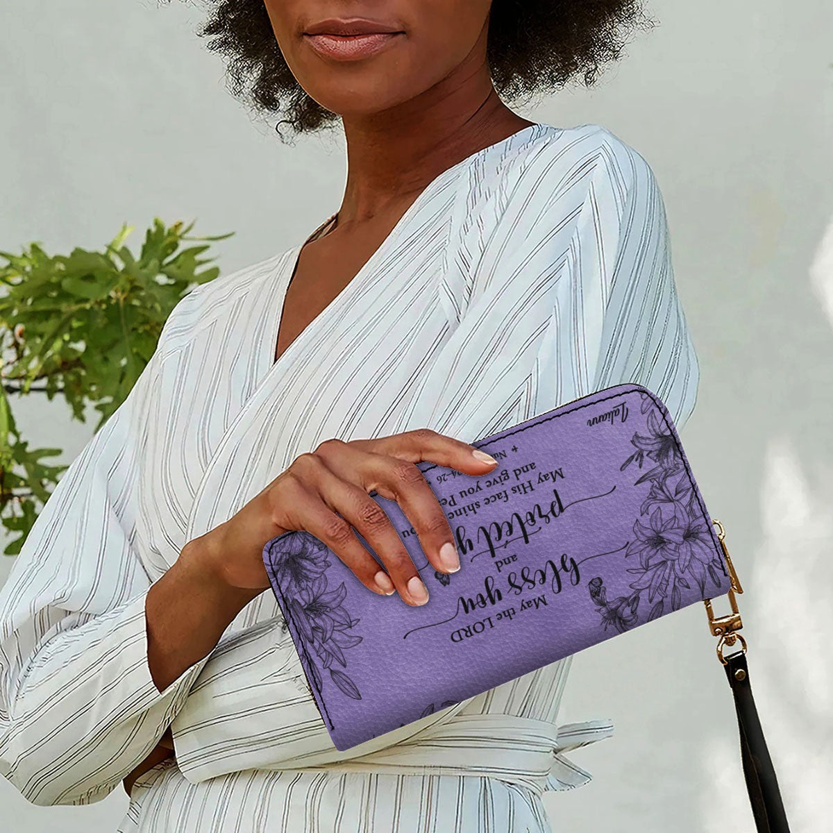 Personalized Purple Bible Verse Leather Handbag