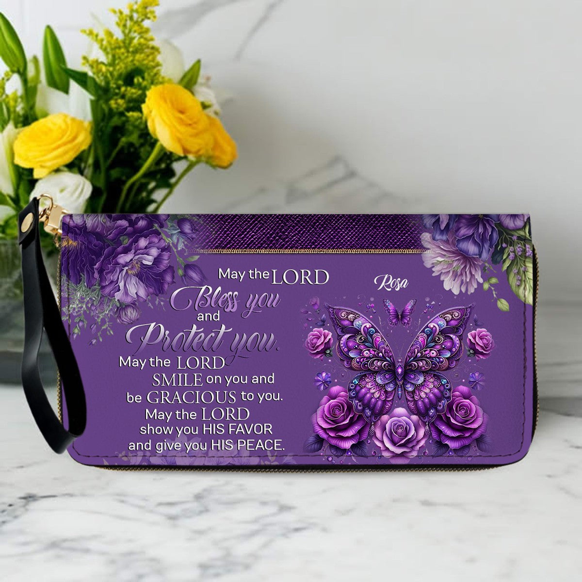 Personalized Faith Leather Handbag & Clutch