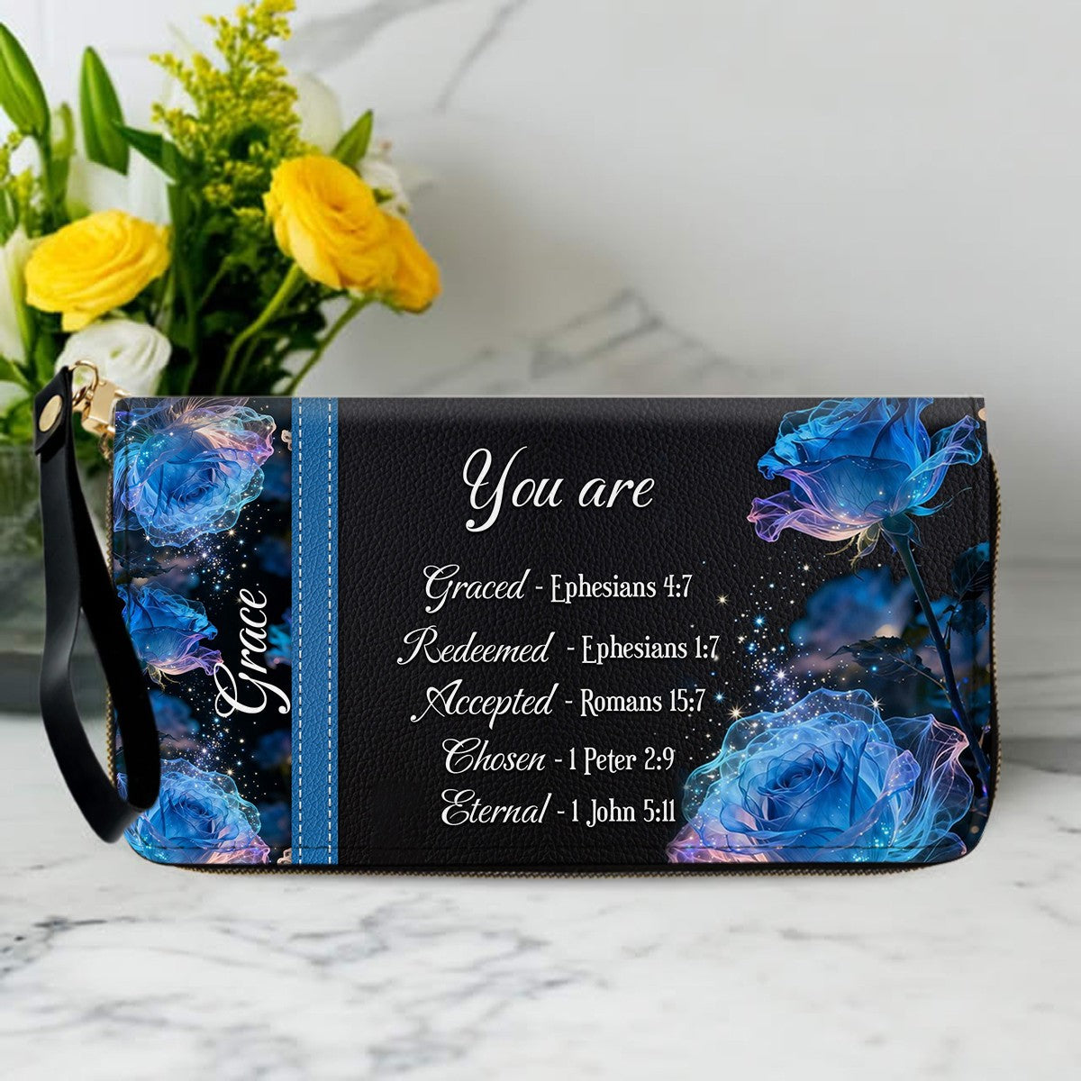 Personalized Bible Verse Leather Handbag
