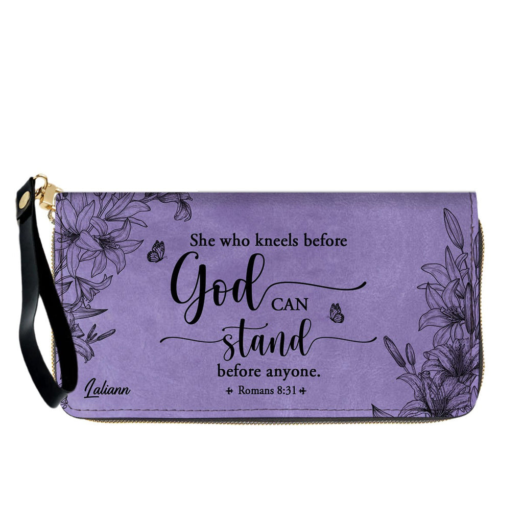Personalized Purple Bible Verse Leather Handbag