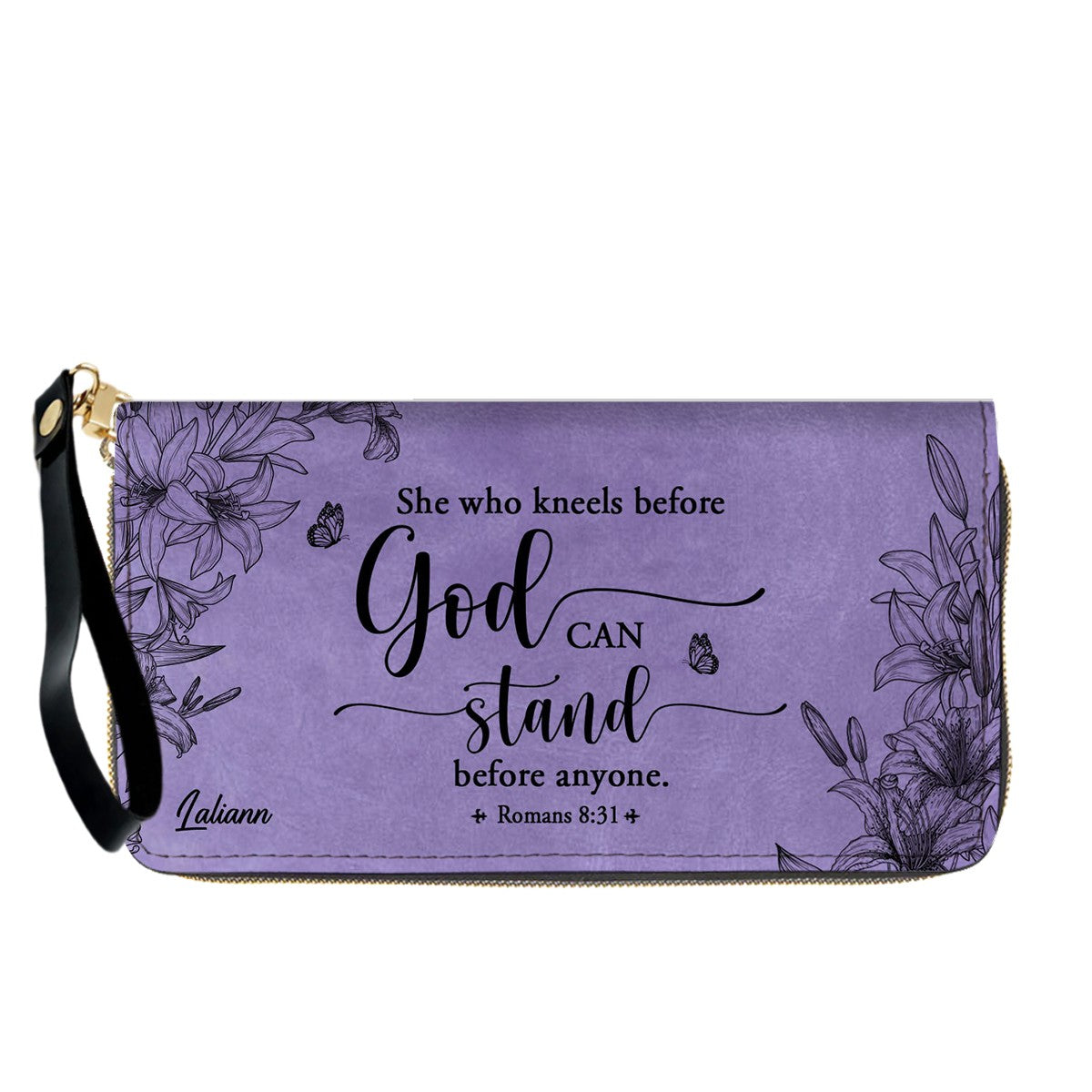 Personalized Purple Bible Verse Leather Handbag