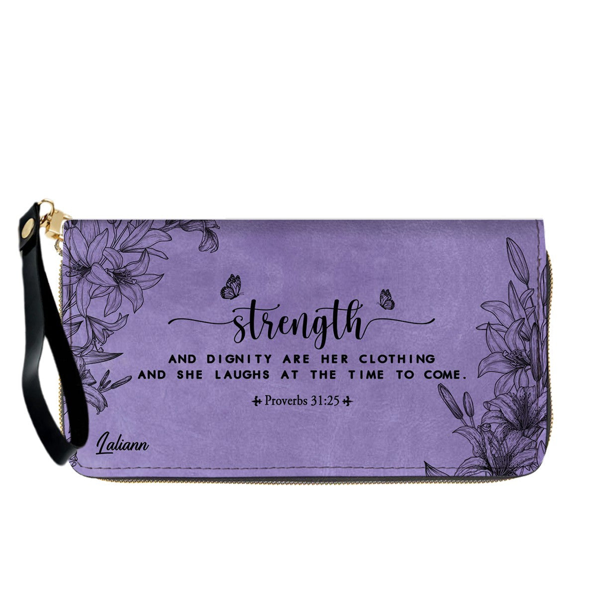 Personalized Purple Bible Verse Leather Handbag