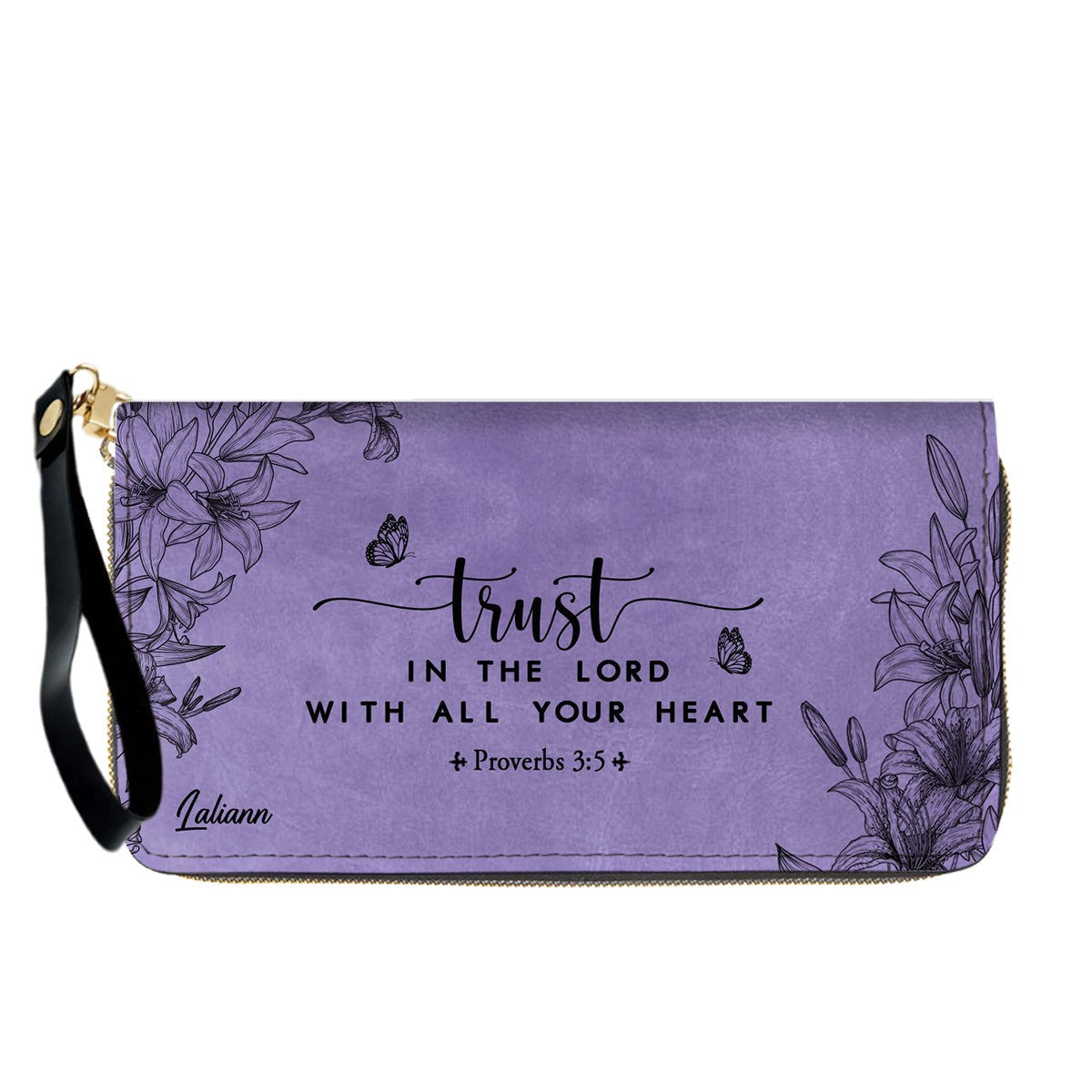 Personalized Purple Bible Verse Leather Handbag