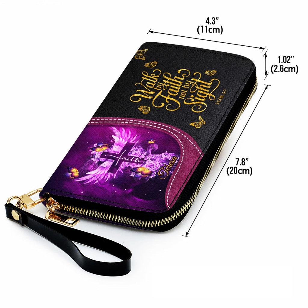 Personalized Christian Cross & Wings Leather Handbag
