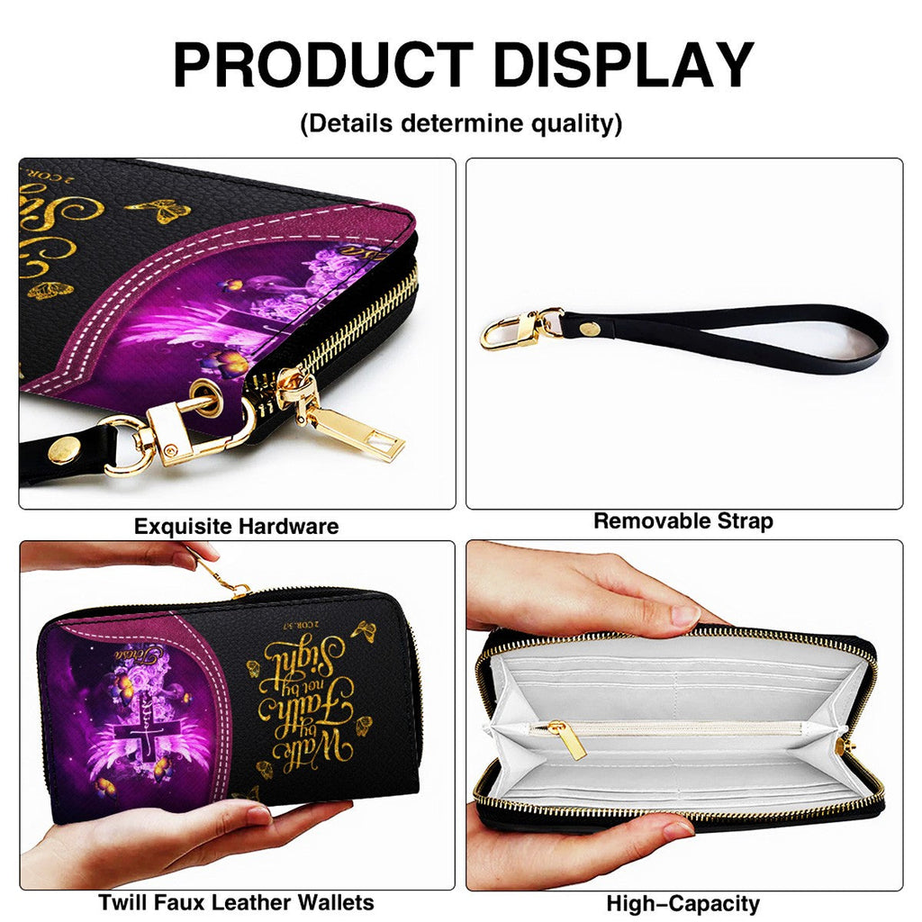Personalized Christian Cross & Wings Leather Handbag