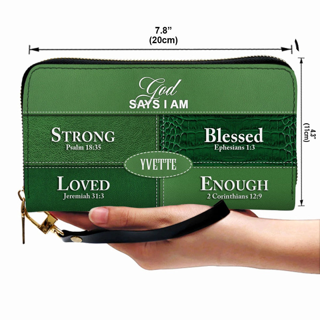 Personalized "God Says I Am" Leather Handbag