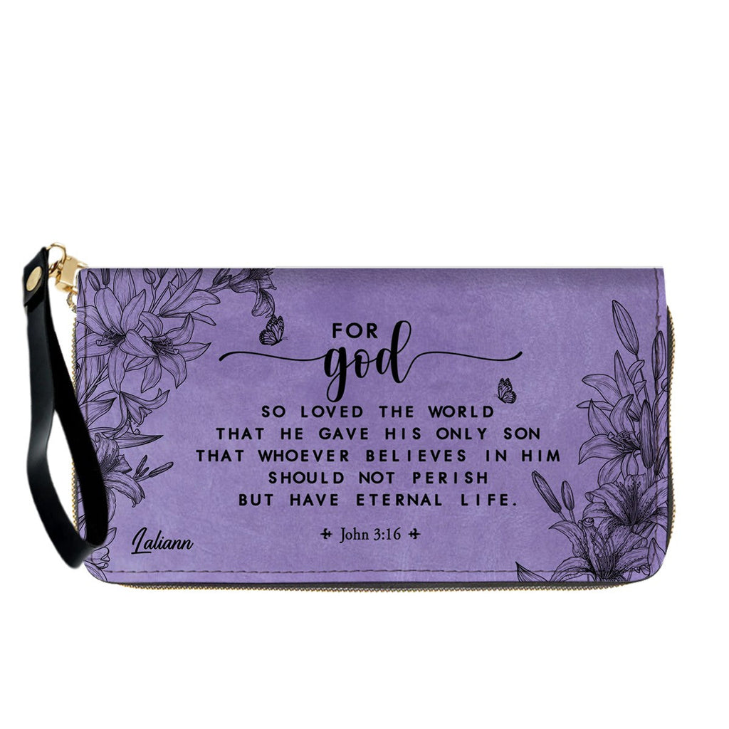 Personalized Purple Bible Verse Leather Handbag