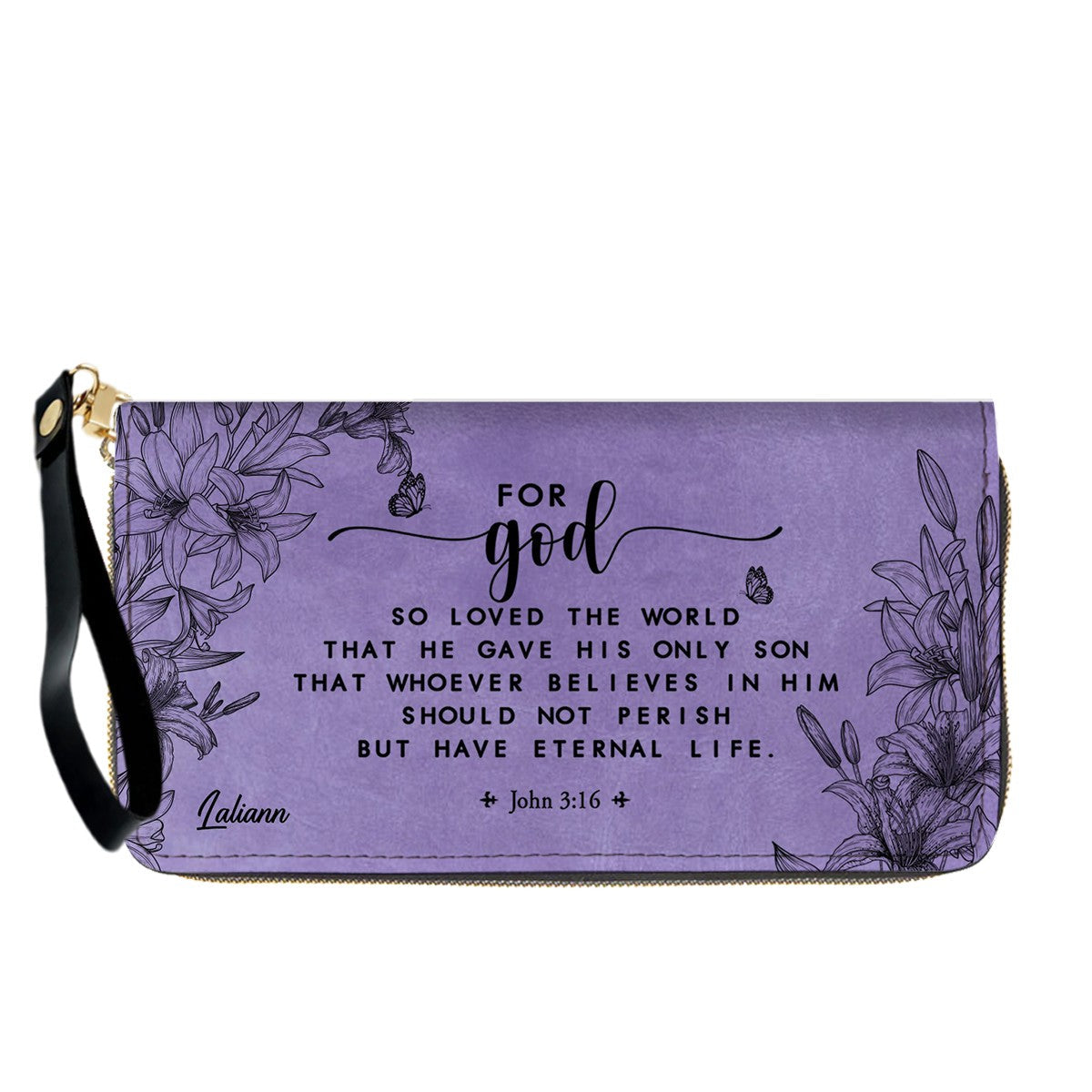 Personalized Purple Bible Verse Leather Handbag