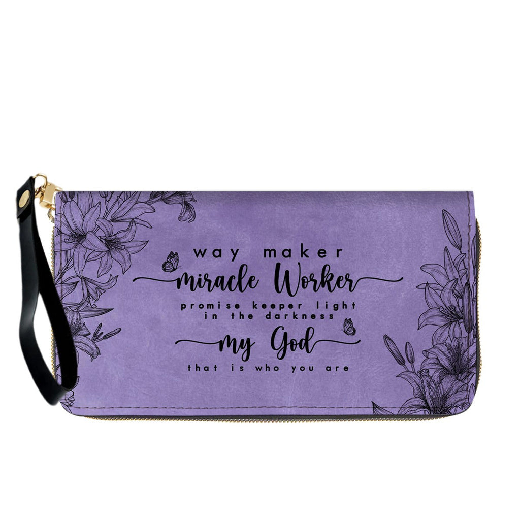 Personalized Purple Bible Verse Leather Handbag