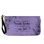 Personalized Purple Bible Verse Leather Handbag