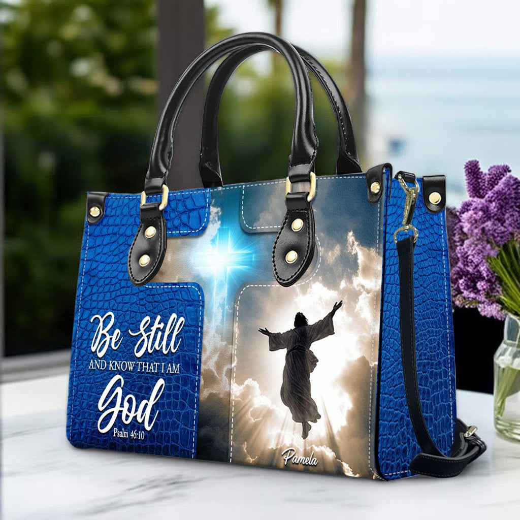 Personalized Christian Leather Tote Handbag
