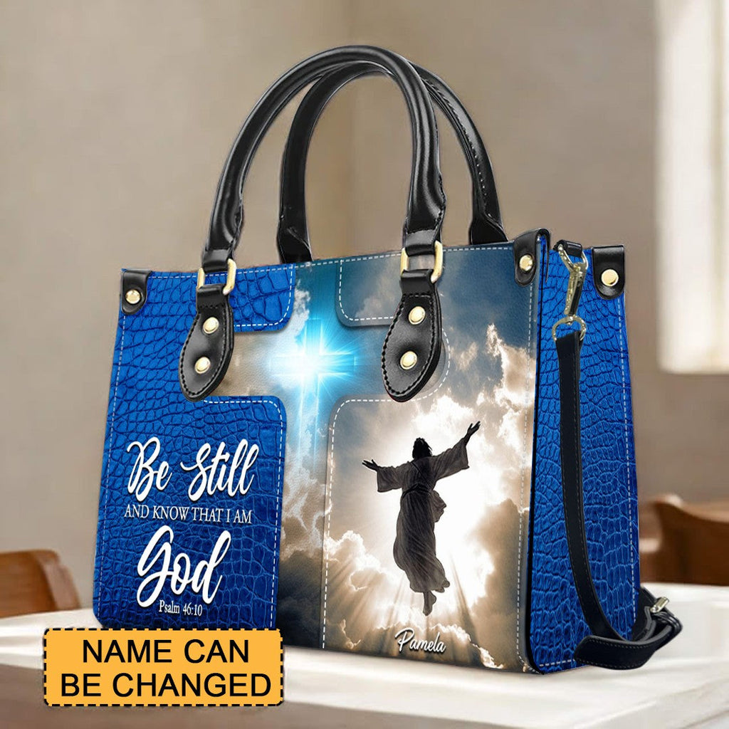 Personalized Christian Leather Tote Handbag