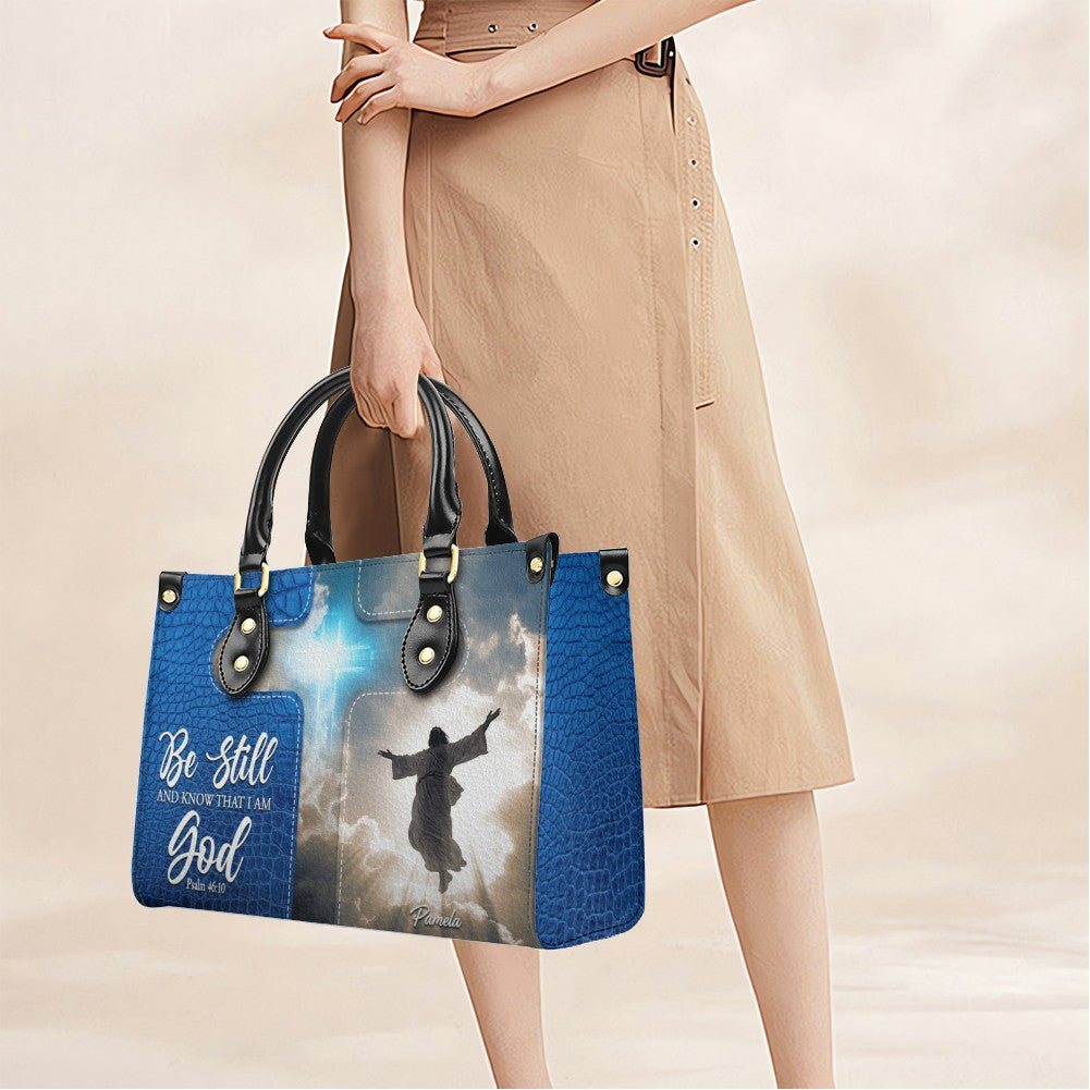 Personalized Christian Leather Tote Handbag