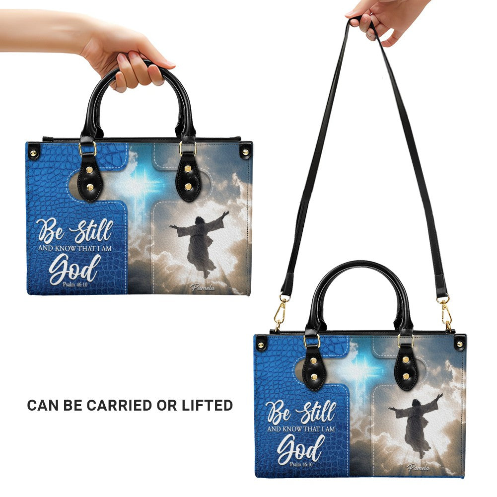 Personalized Christian Leather Tote Handbag