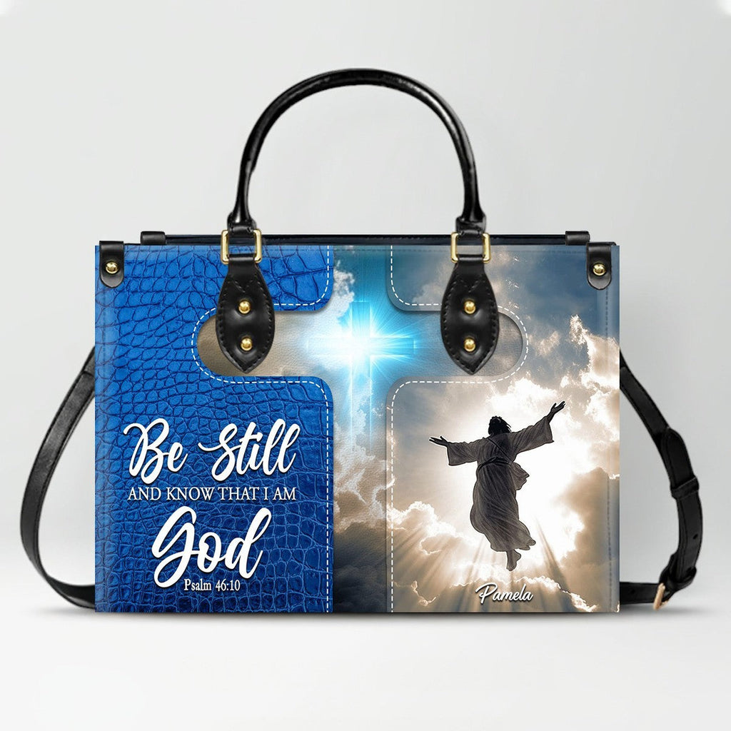 Personalized Christian Leather Tote Handbag