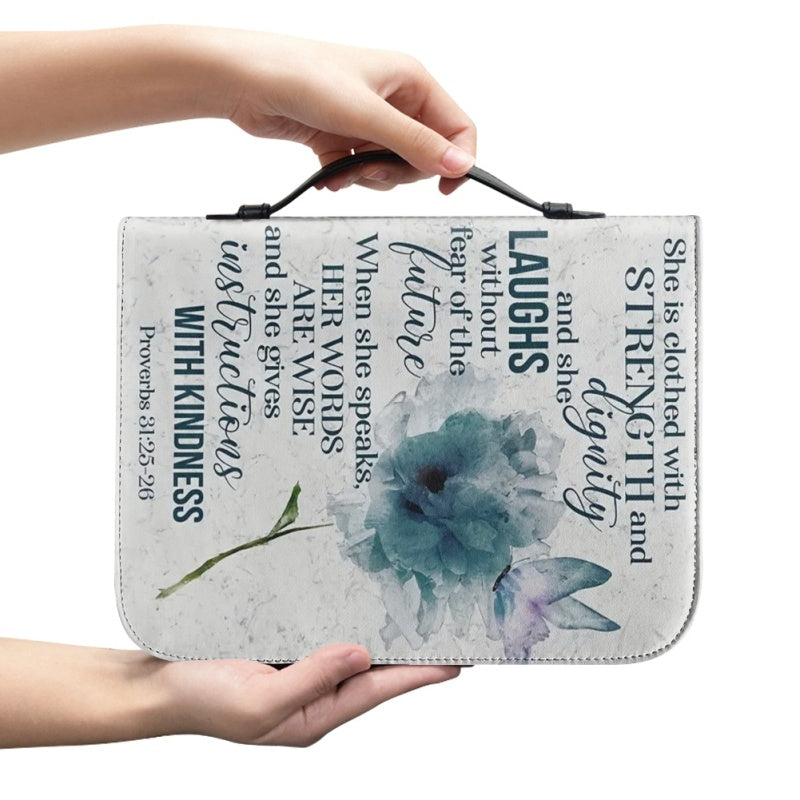 Personalized Strength & Dignity Floral Bible Cover