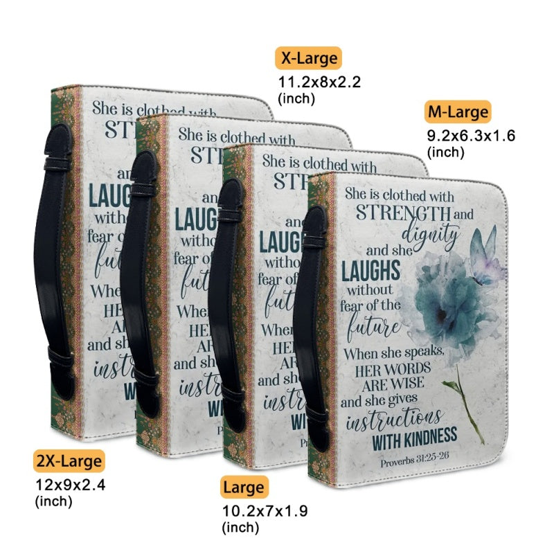 Personalized Strength & Dignity Floral Bible Cover