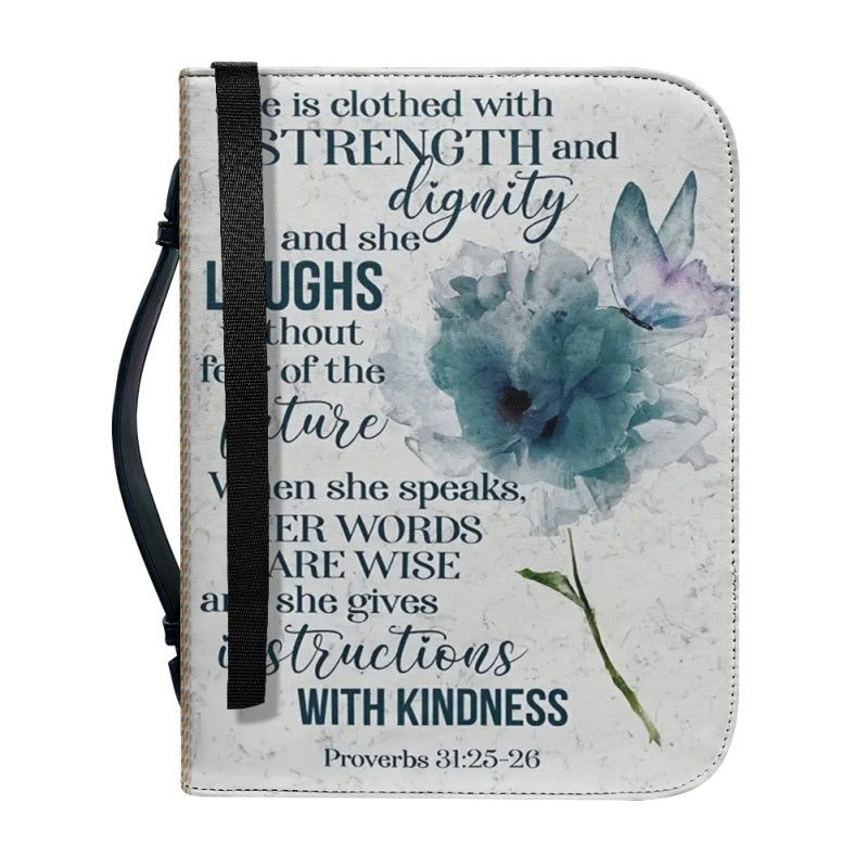Personalized Strength & Dignity Floral Bible Cover