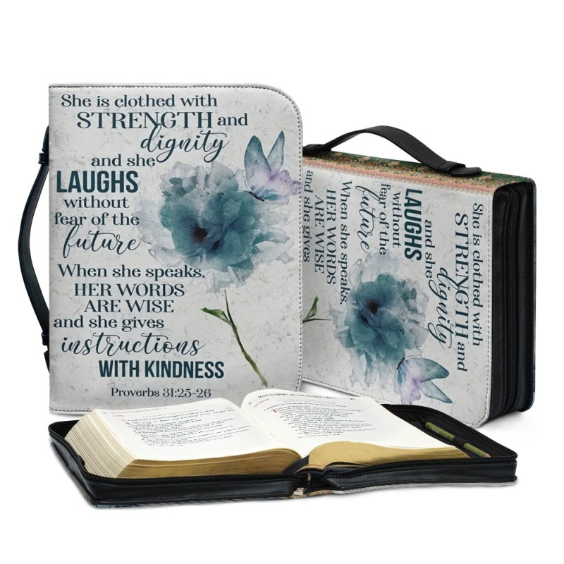 Personalized Strength & Dignity Floral Bible Cover