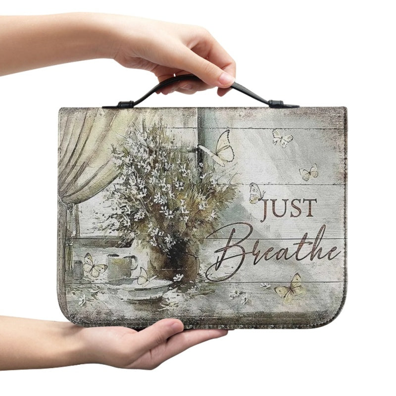 Personalized Just Breathe Butterfly Bible Cover