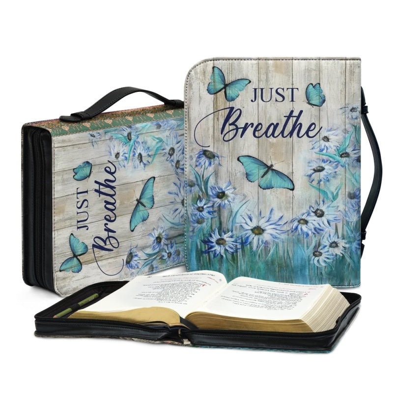 Personalized Just Breathe Butterfly Bible Cover