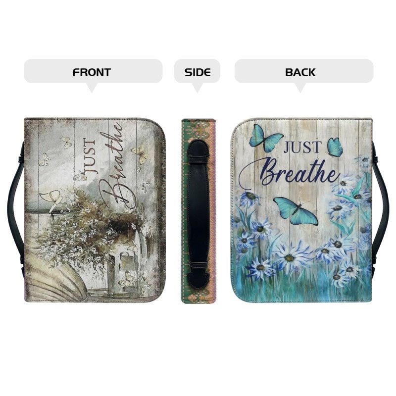 Personalized Just Breathe Butterfly Bible Cover