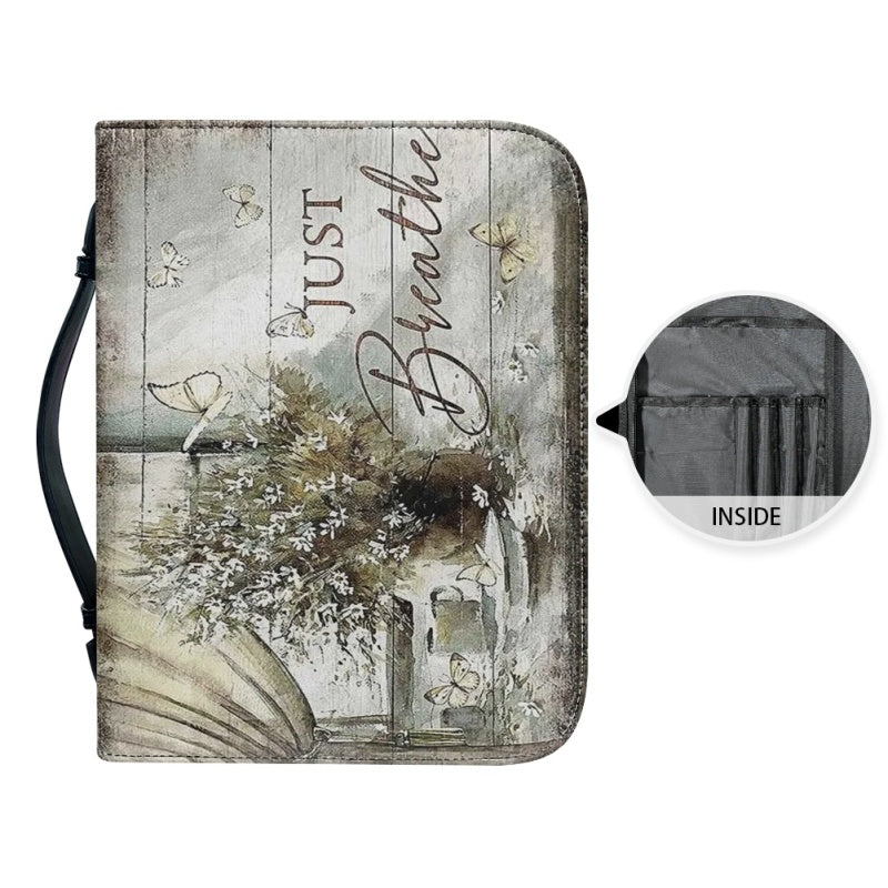 Personalized Just Breathe Butterfly Bible Cover