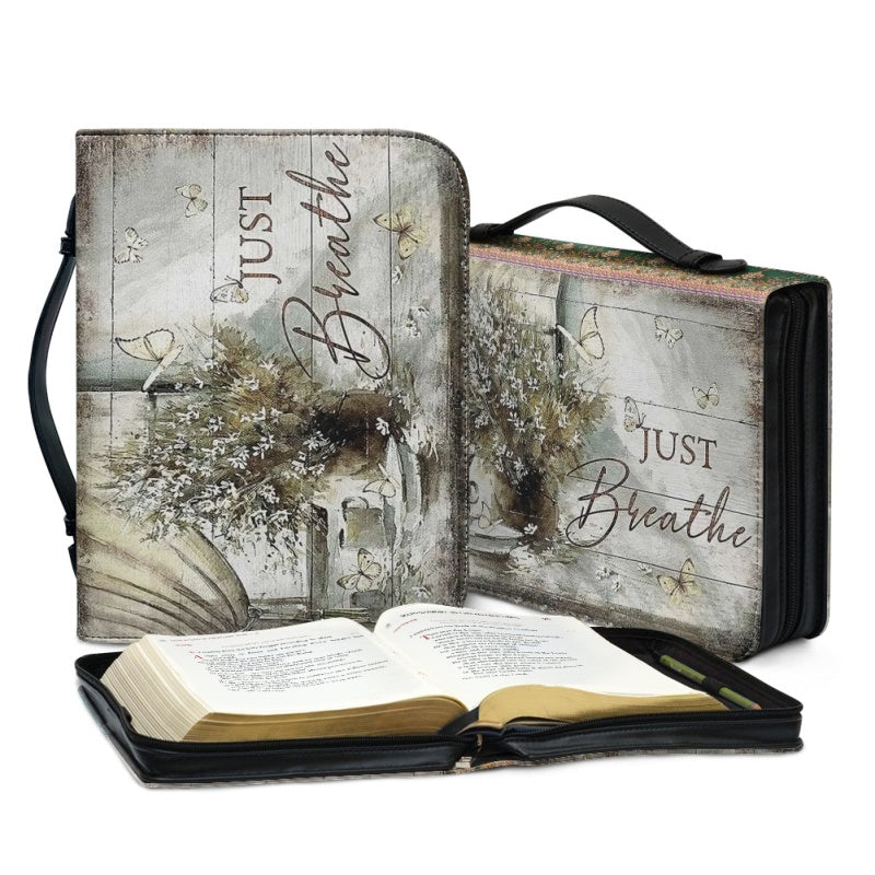 Personalized Just Breathe Butterfly Bible Cover