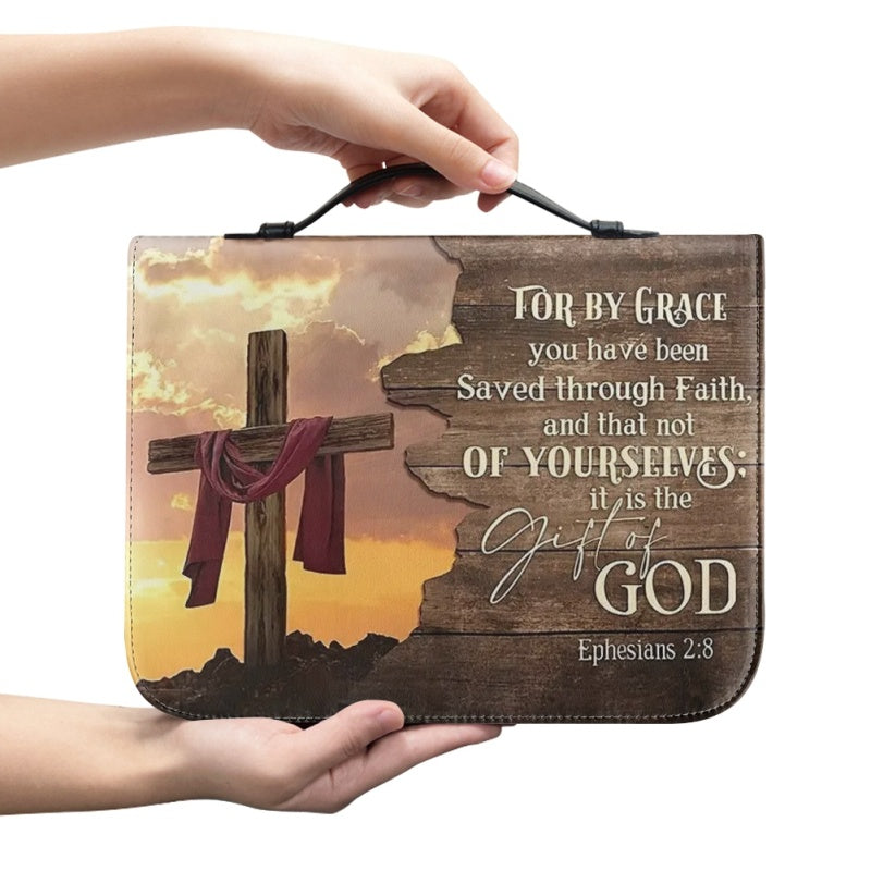 Personalized For By Grace Cross Bible Cover