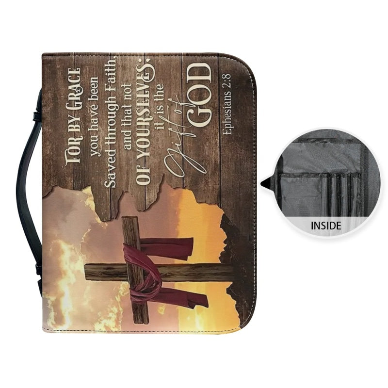 Personalized For By Grace Cross Bible Cover