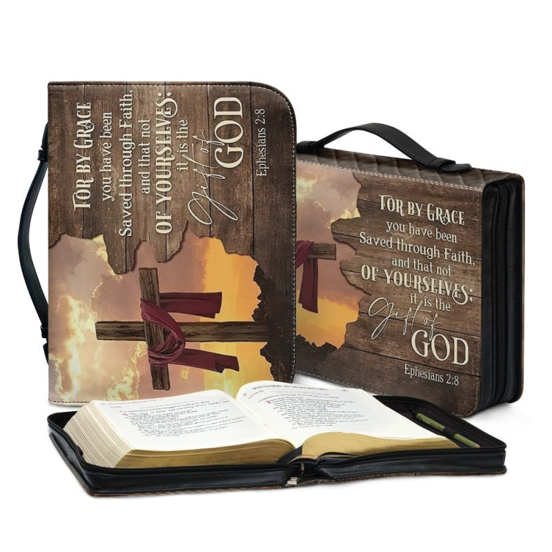 Personalized For By Grace Cross Bible Cover