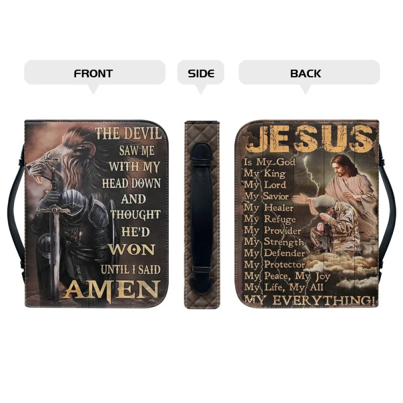 Personalized Jesus Is My God Lion Bible Cover