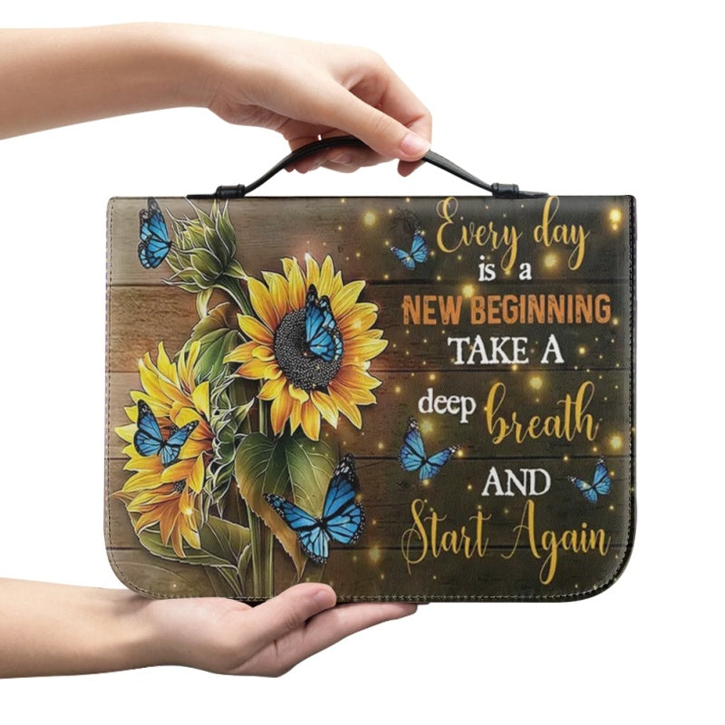 Personalized Sunflower Butterfly Bible Cover