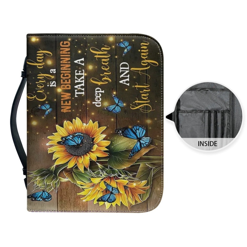 Personalized Sunflower Butterfly Bible Cover