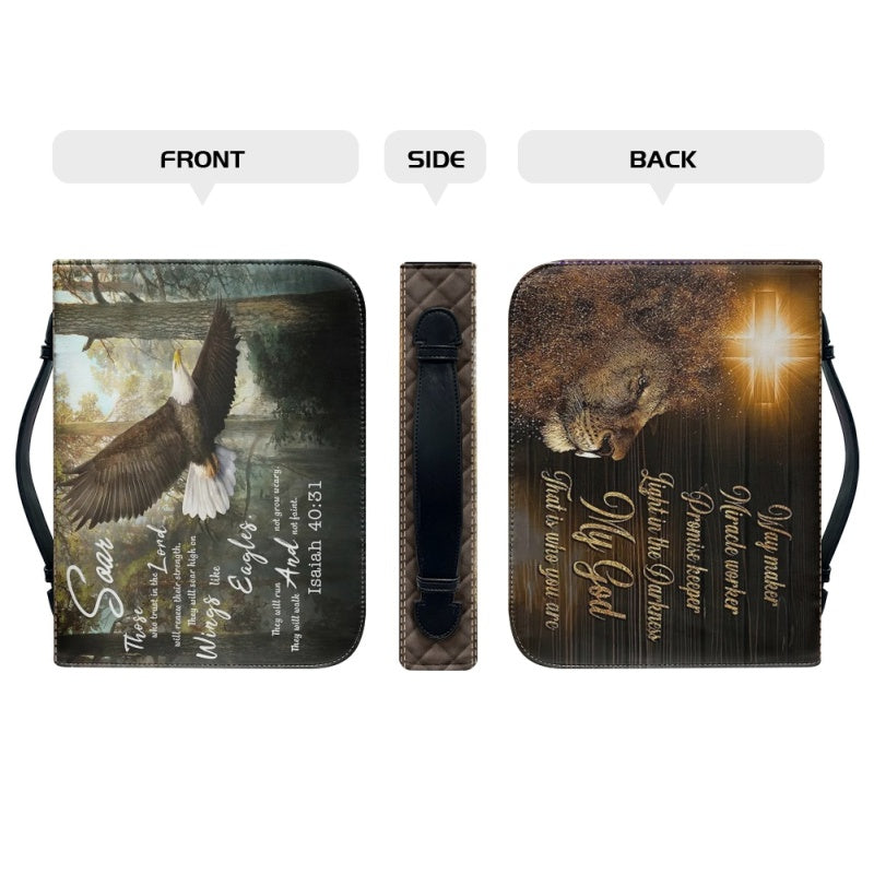 Personalized Eagle & Lion Isaiah 40:31 Bible Cover